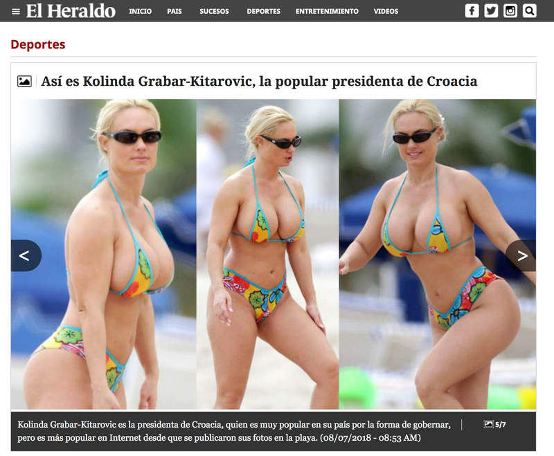Illustration for article titled Esta no es la presidenta de Croacia en bikini, son modelos que han usado para un falso viral